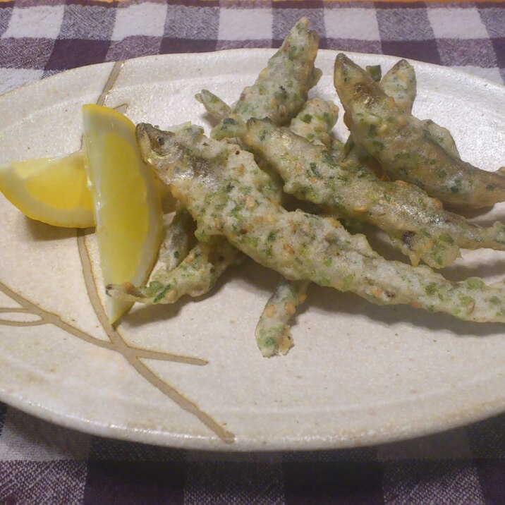 わかさぎの青海苔ごま唐揚げ